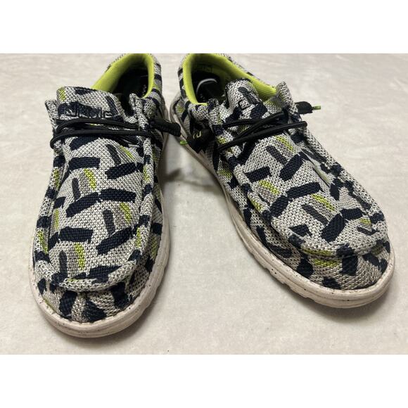 Hey Dude Shoes Mens Size 11 Wally Slip On Loafers Sribble Lime Rare Comfort - Picture 1 of 8